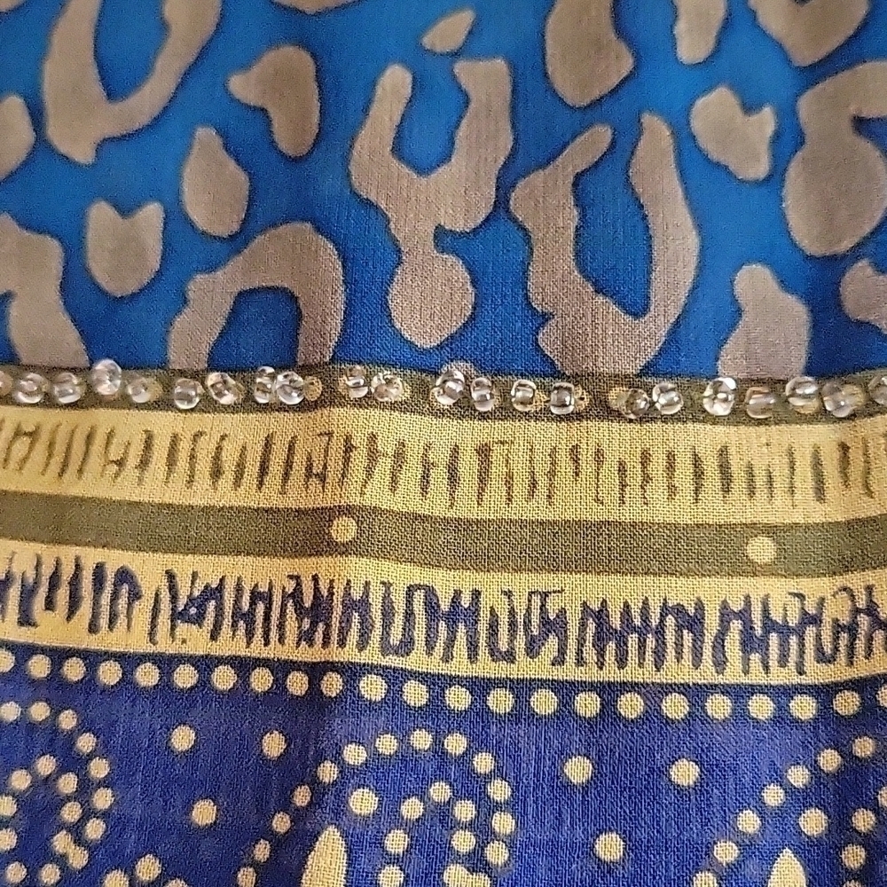 ๐
บVTG LIZ CLAIBORNE Leopard Print Paisley Beaded Flapper Fringe Scarf - Picture 4 of 5